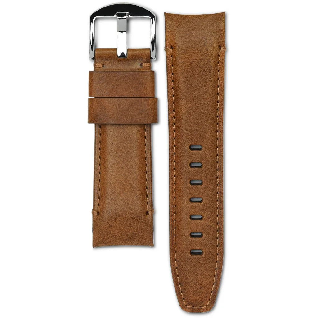 Curved End Leather Strap for Panerai Luminor 44mm Models with Tang Buckle - Image 5