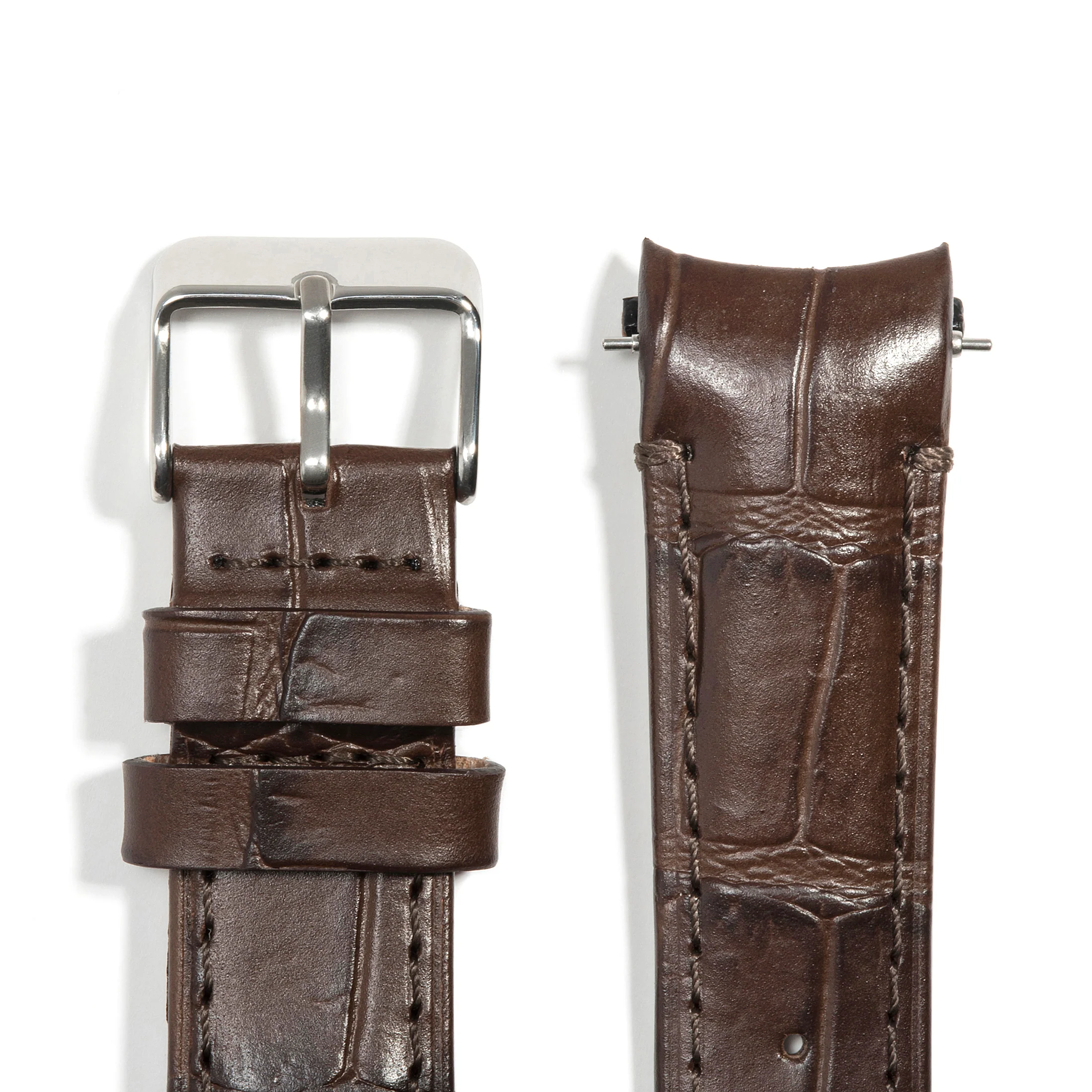Curved End Leather Strap for Rolex Datejust (5 Digit Reference) with Tang Buckle - Image 4