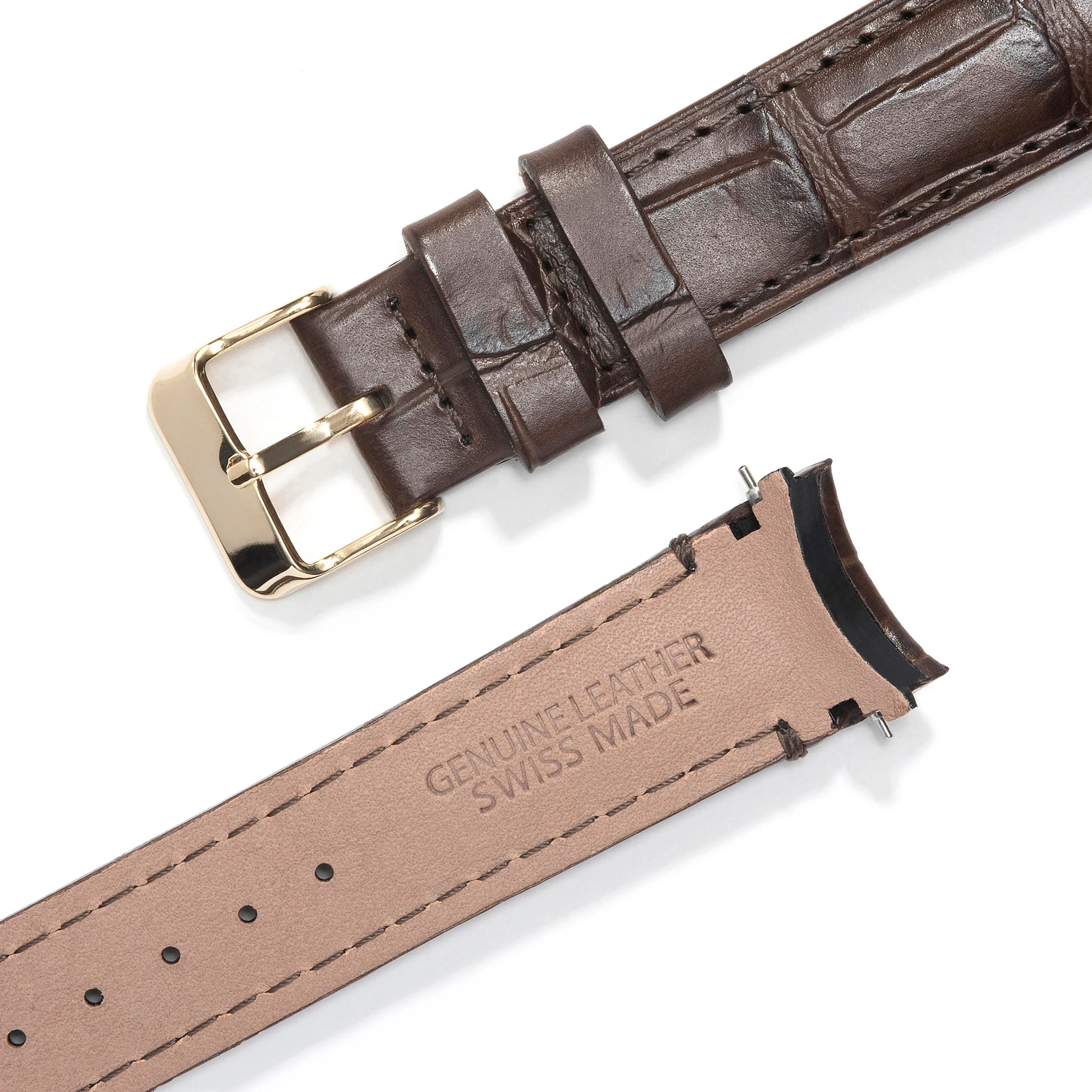 Curved End Leather Strap for Rolex Datejust (5 Digit Reference) with Tang Buckle - Image 8