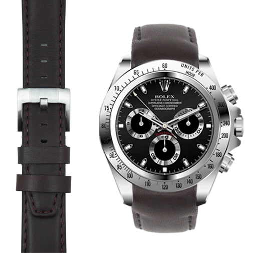 Curved End Leather Strap for Rolex Daytona with Tang Buckle - Image 11
