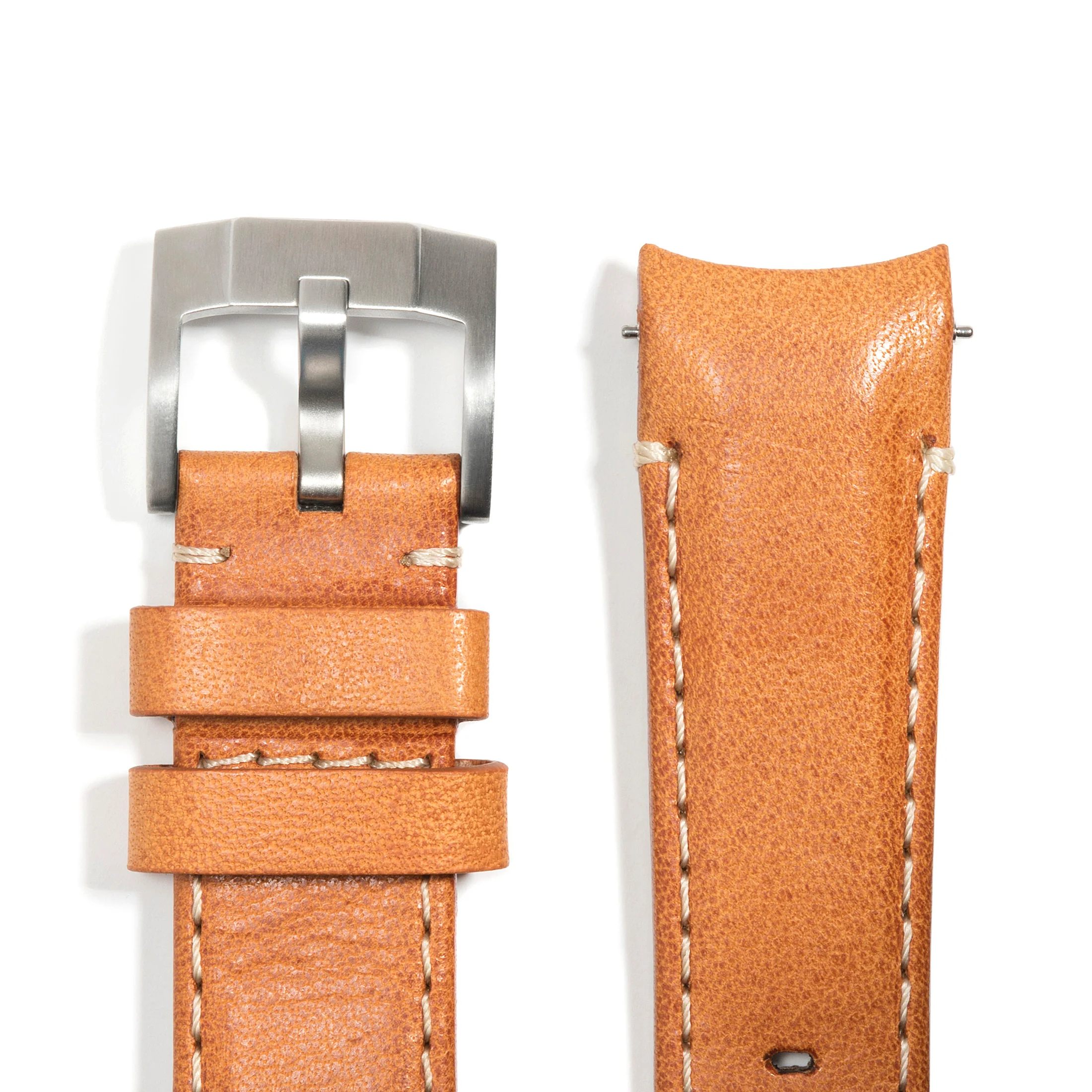 Curved End Leather Strap for Rolex Ceramic Daytona with Tang Buckle - Image 9
