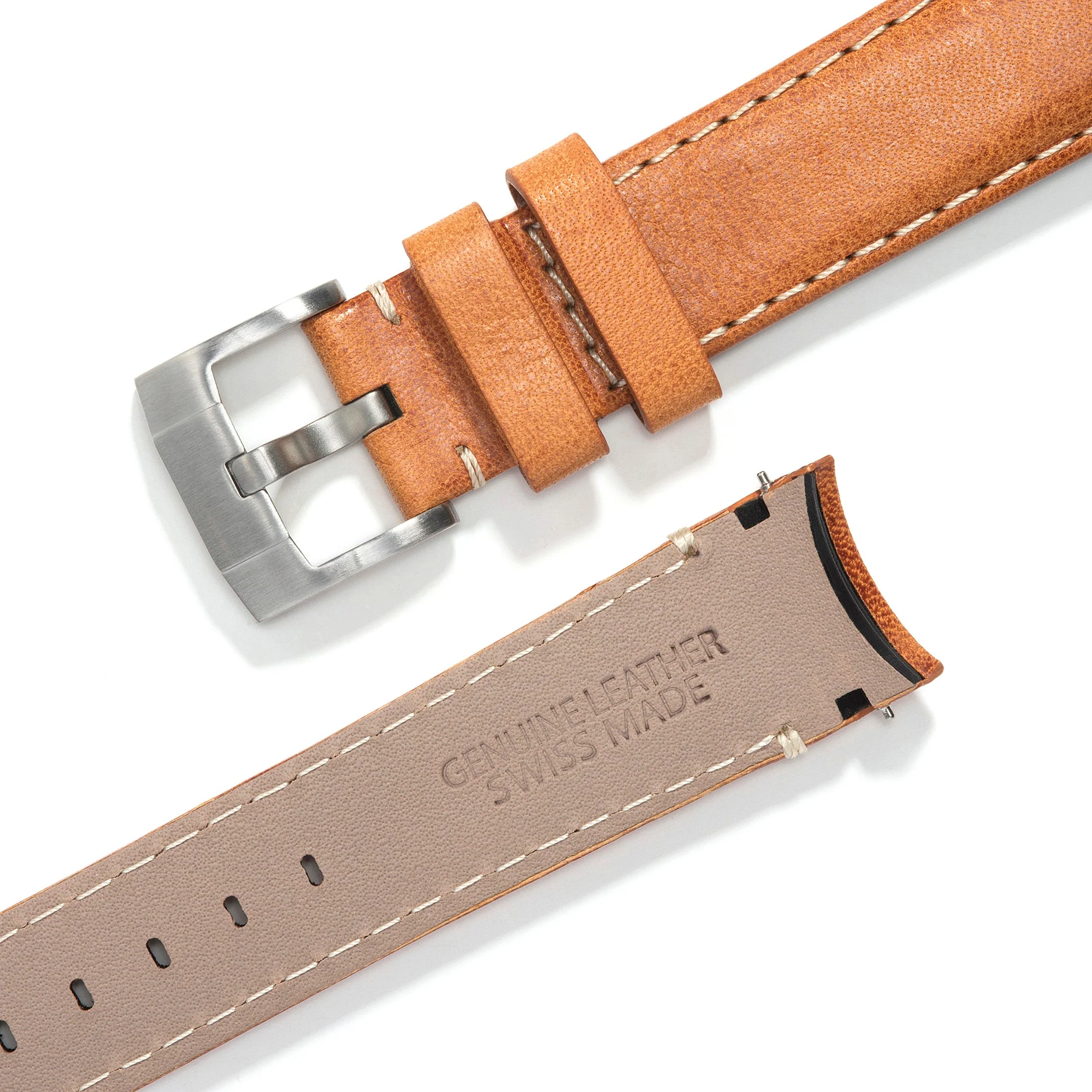 Curved End Leather Strap for Rolex GMT Master I & II with Tang Buckle - Image 8