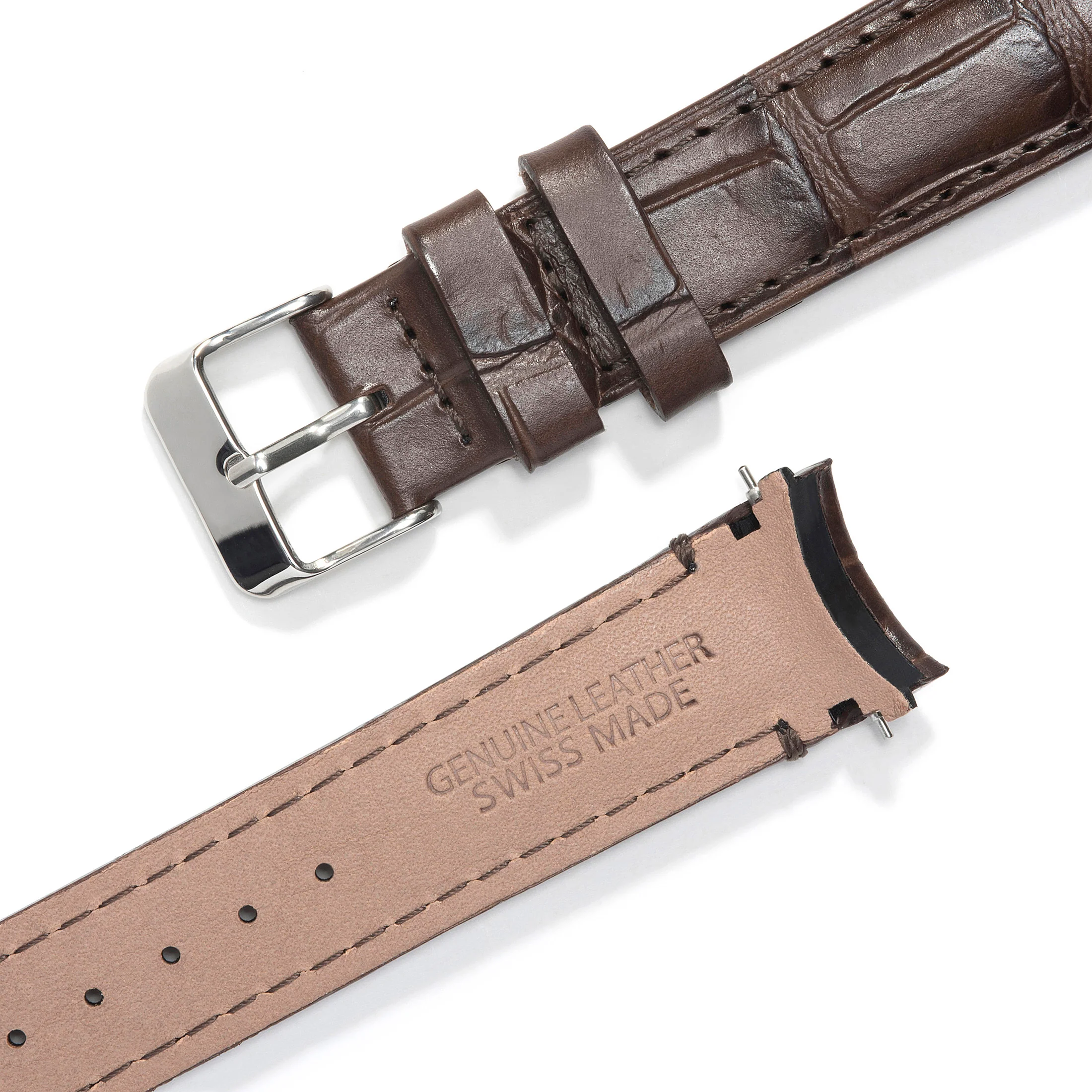 Curved End Leather Strap for Rolex GMT 1675 & 16750 with Tang Buckle - Image 3