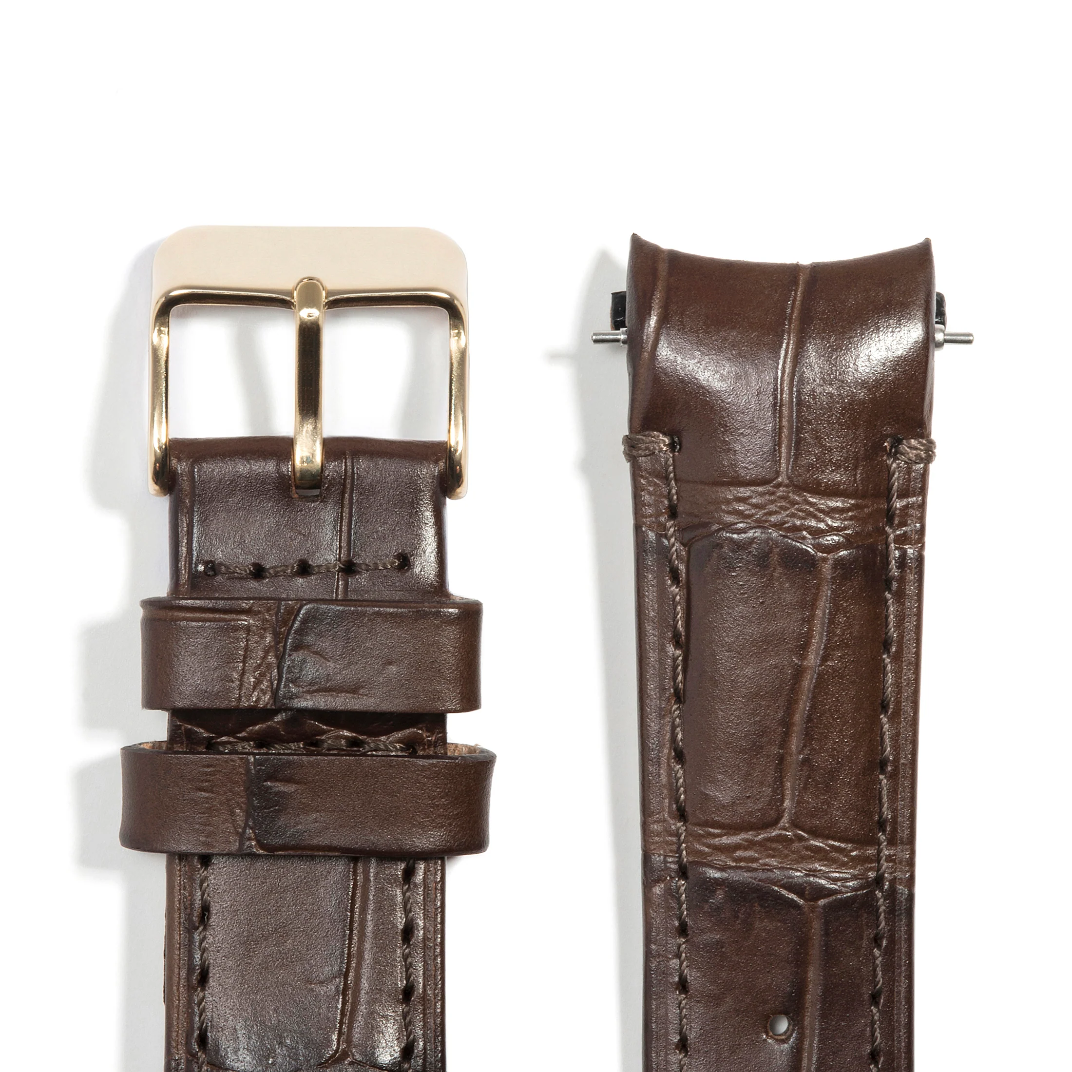 Curved End Leather Strap for Rolex Submariner with Tang Buckle - Image 9