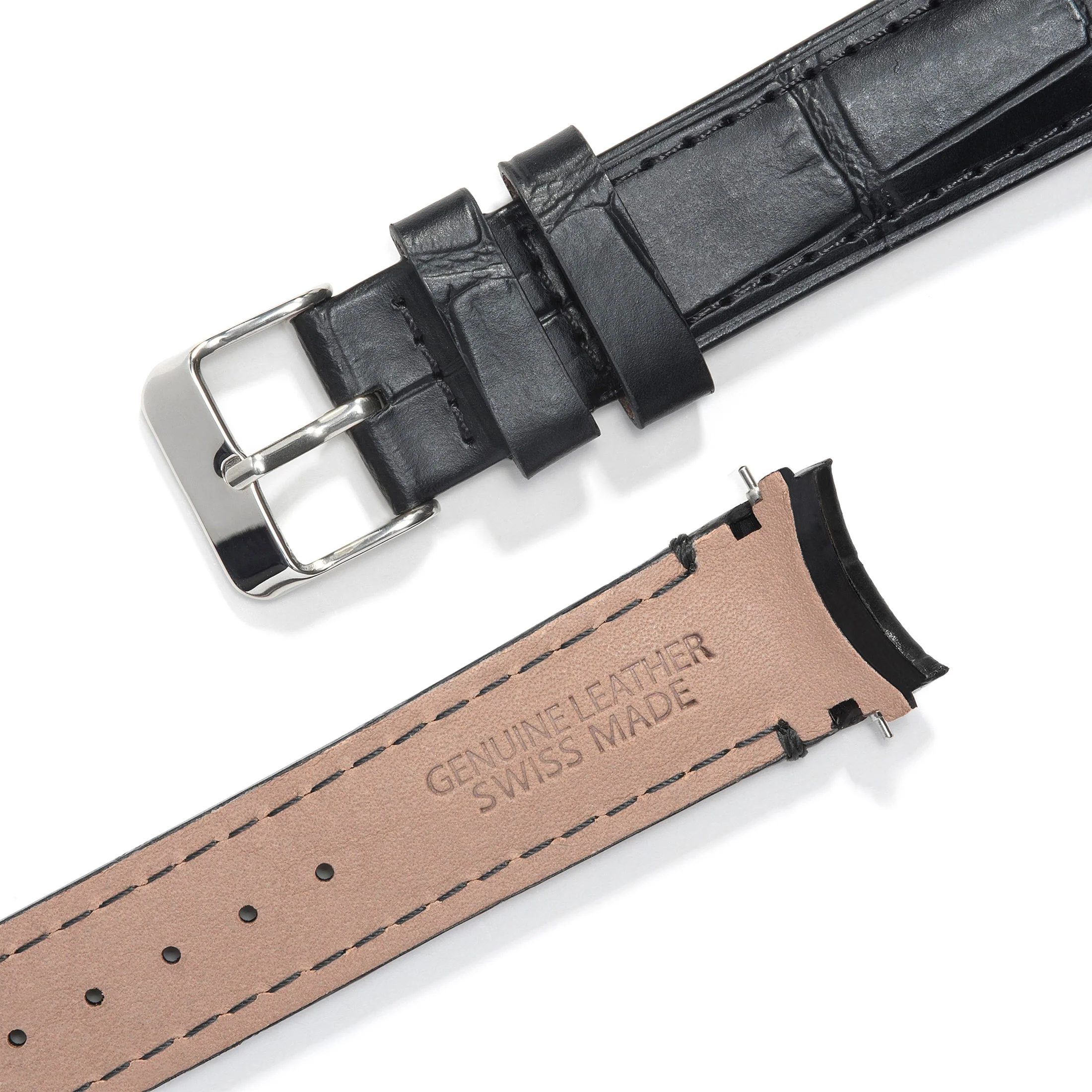 Curved End Leather Strap for Rolex Submariner Date with Tang Buckle - Image 13