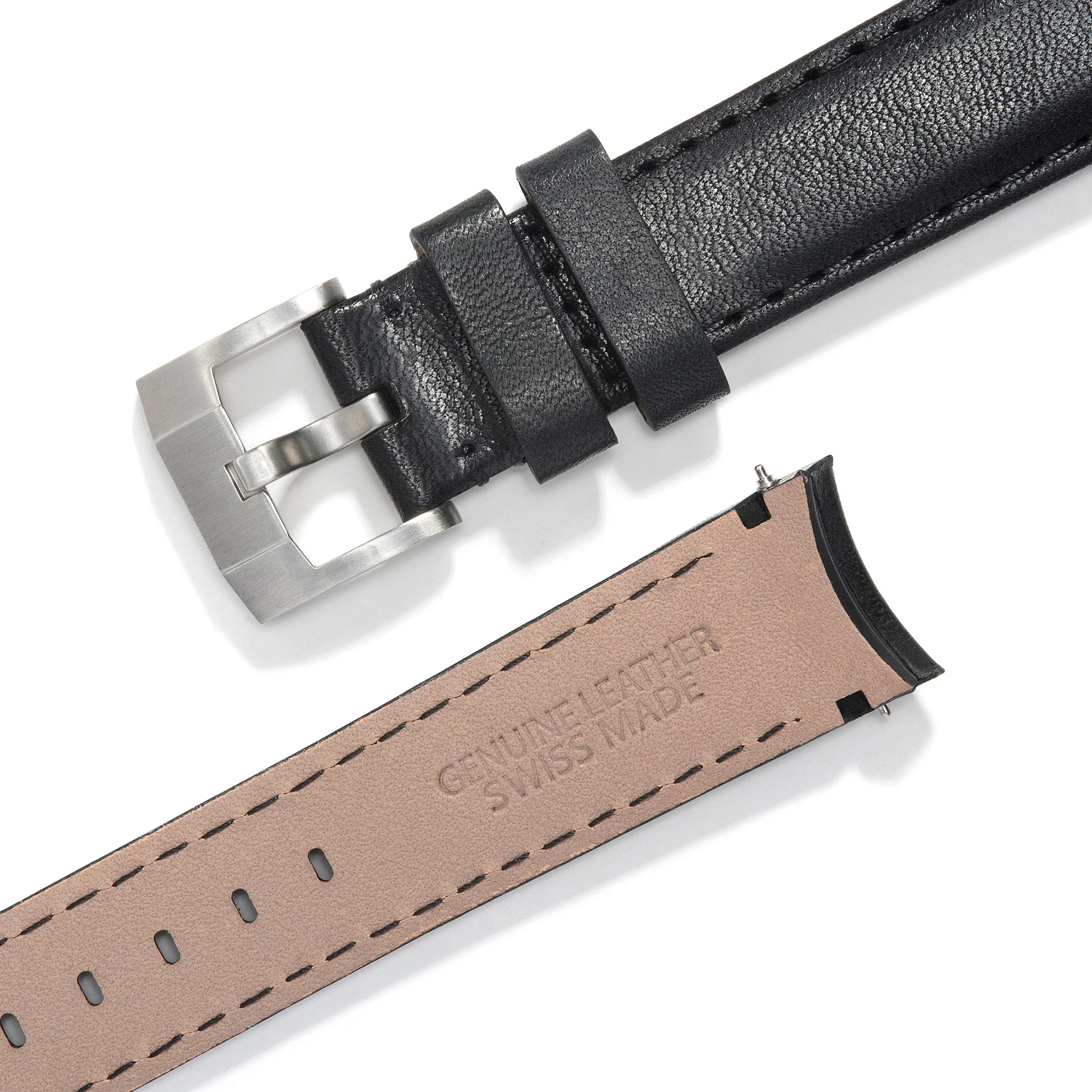Curved End Leather Strap for Rolex Yacht-Master with Tang Buckle - Image 3