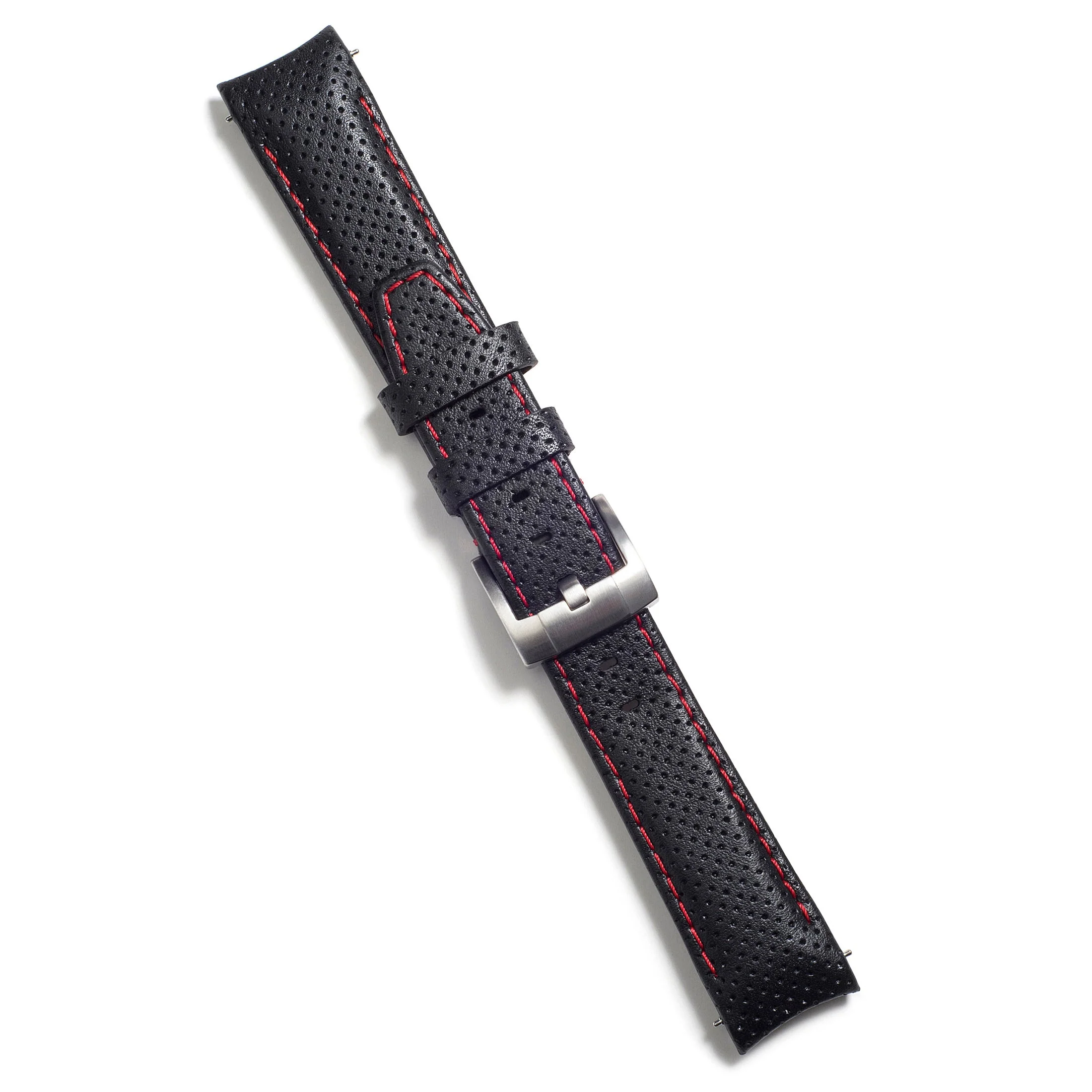 Curved End Racing Leather Strap for Rolex Daytona with Tang Buckle - Image 4