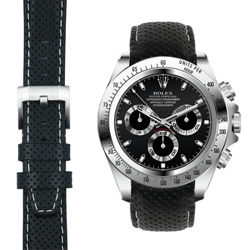 Curved End Racing Leather Strap for Rolex Daytona with Tang Buckle - Image 8