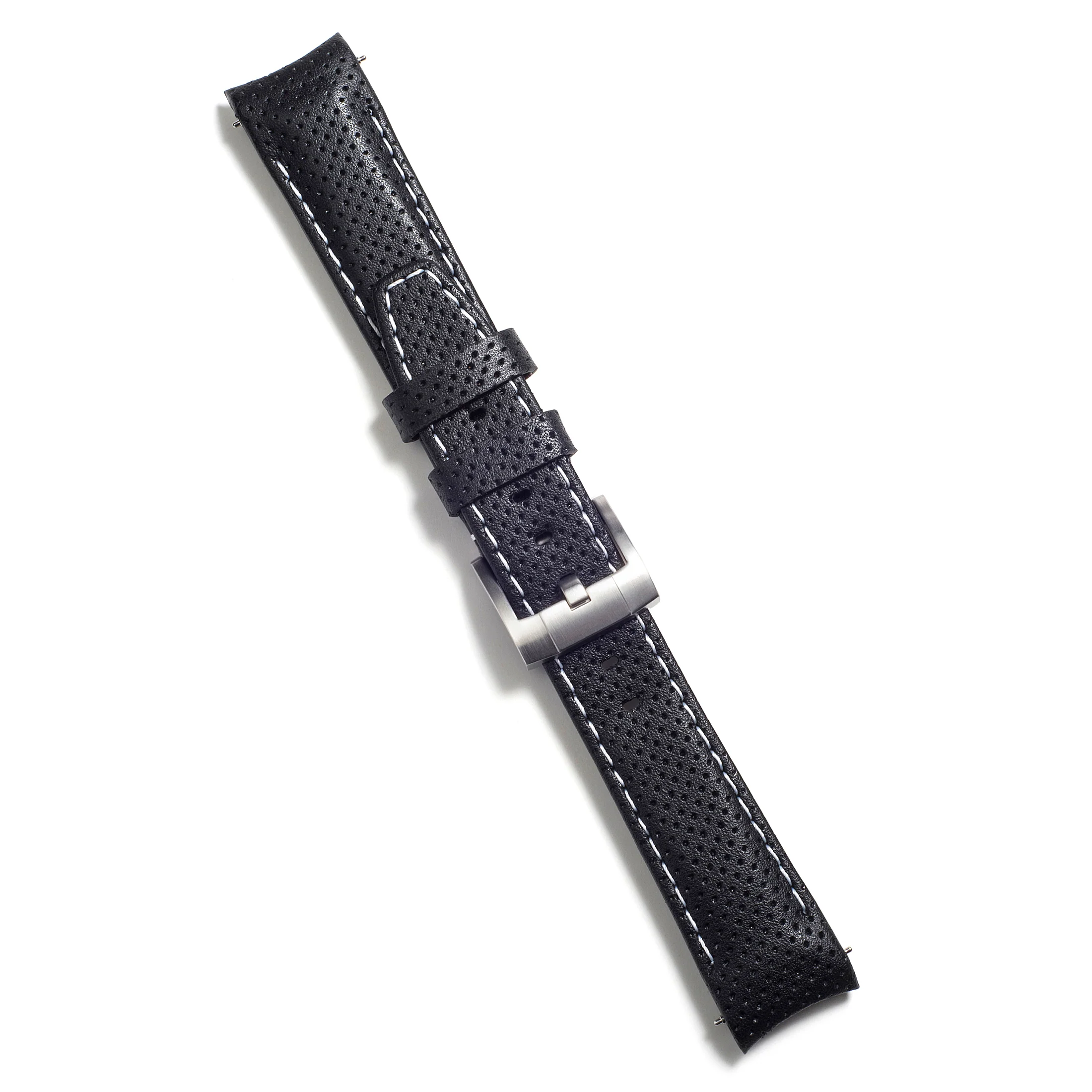 Curved End Racing Leather Strap for Rolex Ceramic Daytona with Tang Buckle - Image 11