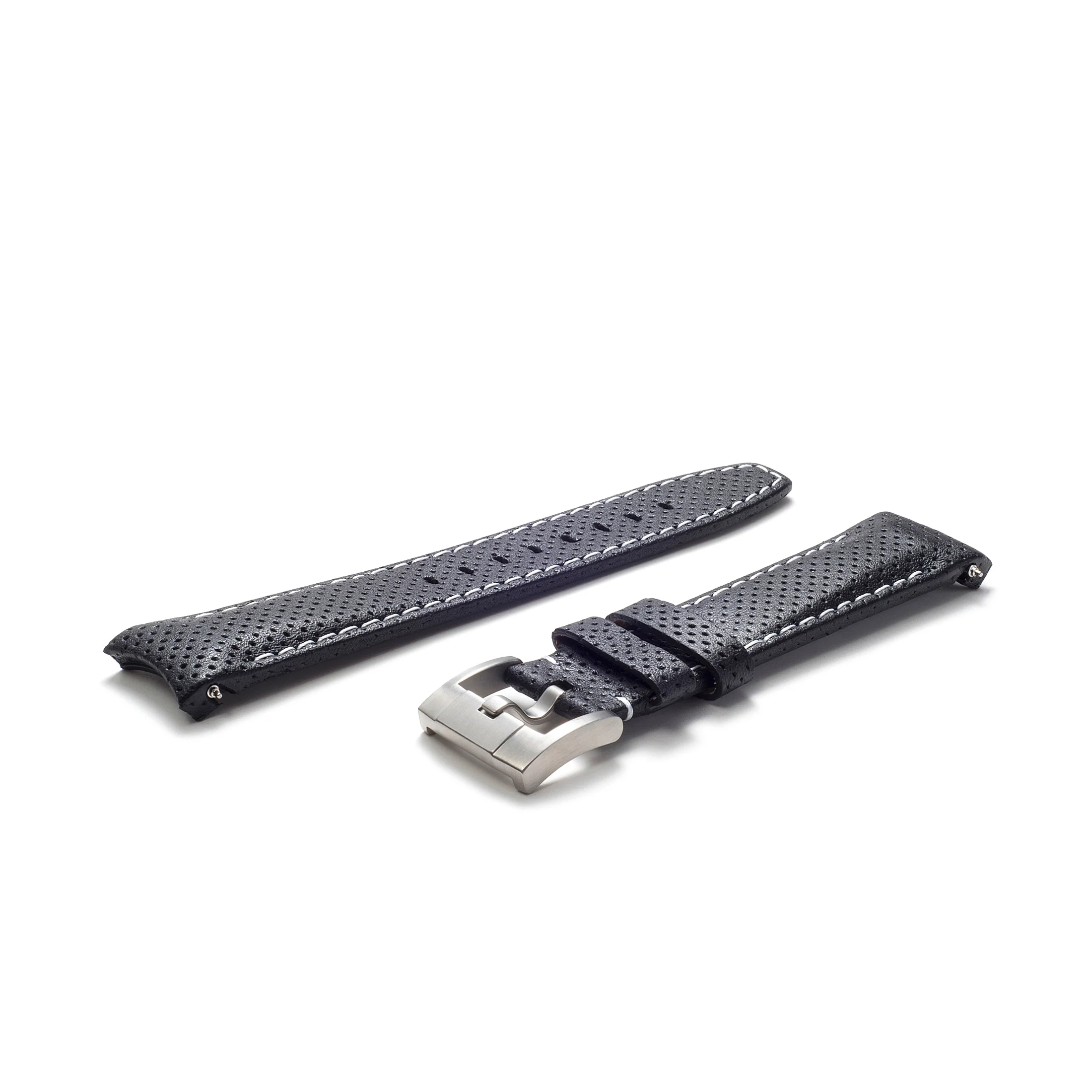 Curved End Racing Leather Strap for Rolex Ceramic Daytona with Tang Buckle - Image 9