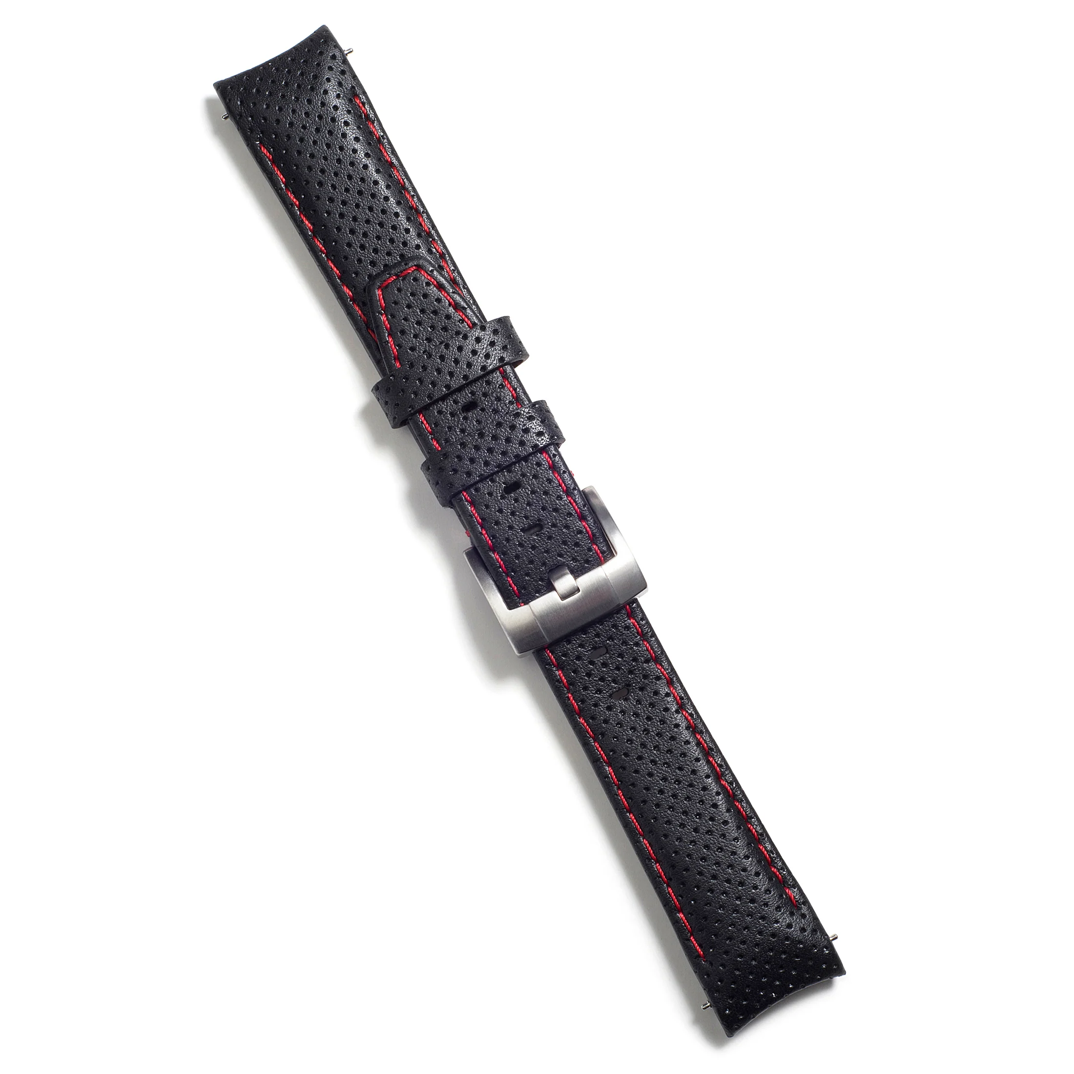Curved End Racing Leather Strap for Rolex GMT Master I & II with Tang Buckle - Image 4
