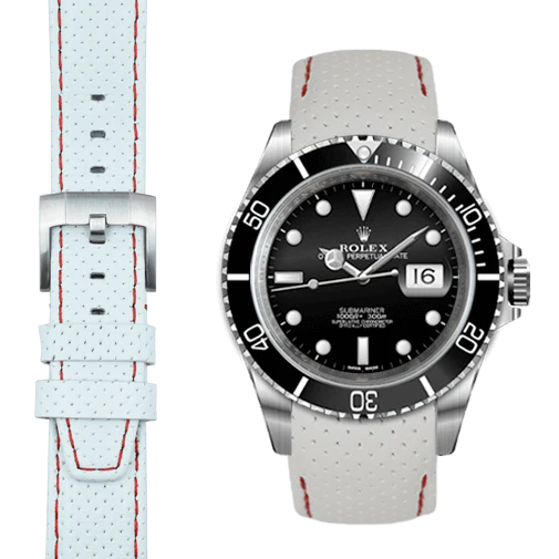 Curved End Racing Leather Strap for Rolex Submariner with Tang Buckle - Image 5