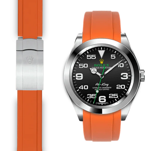 Curved End Rubber Strap for Rolex Air-King Deployant - Image 3