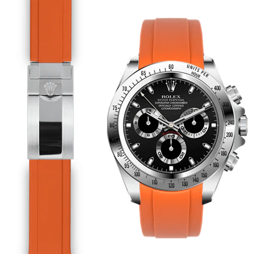 Curved End Rubber Strap for Rolex Daytona Deployant - Image 5