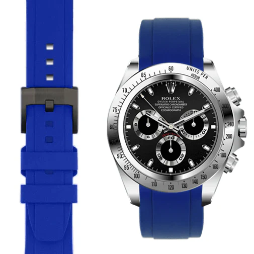 Curved End Rubber Strap for Rolex Daytona with Tang Buckle - Image 18
