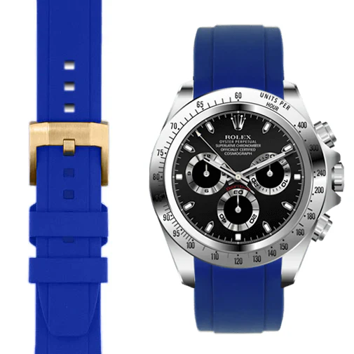 Curved End Rubber Strap for Rolex Daytona with Tang Buckle - Image 23