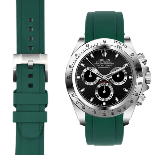 Curved End Rubber Strap for Rolex Daytona with Tang Buckle - Image 27