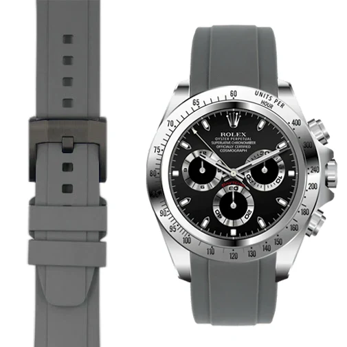 Curved End Rubber Strap for Rolex Daytona with Tang Buckle - Image 44