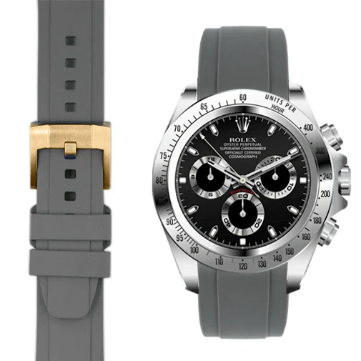 Curved End Rubber Strap for Rolex Daytona with Tang Buckle - Image 49