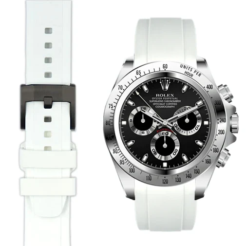 Curved End Rubber Strap for Rolex Daytona with Tang Buckle - Image 73
