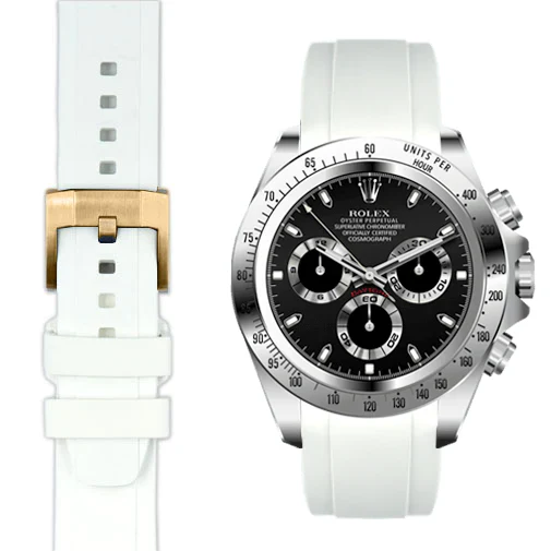 Curved End Rubber Strap for Rolex Daytona with Tang Buckle - Image 79