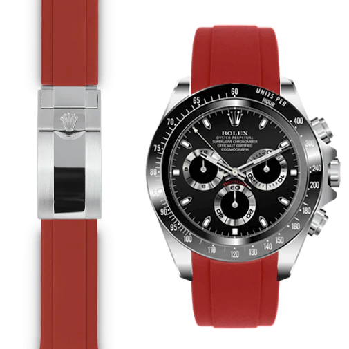 Curved End Rubber Strap for Rolex Ceramic Daytona Deployant - Image 6