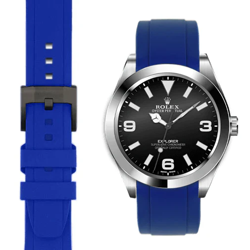 Curved End Rubber Strap for Rolex Explorer I with Tang Buckle - Image 19