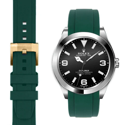 Curved End Rubber Strap for Rolex Explorer I with Tang Buckle - Image 52