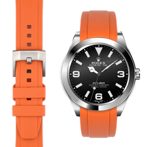 Curved End Rubber Strap for Rolex Explorer I with Tang Buckle - Image 57