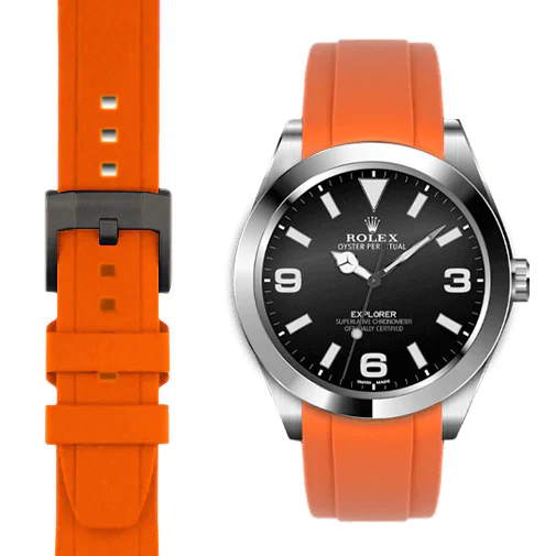 Curved End Rubber Strap for Rolex Explorer I with Tang Buckle - Image 62