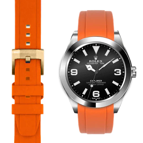 Curved End Rubber Strap for Rolex Explorer I with Tang Buckle - Image 66
