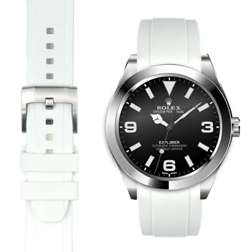 Curved End Rubber Strap for Rolex Explorer I with Tang Buckle - Image 71