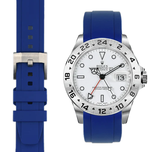 Curved End Rubber Strap for Rolex Explorer II with Tang Buckle - Image 15