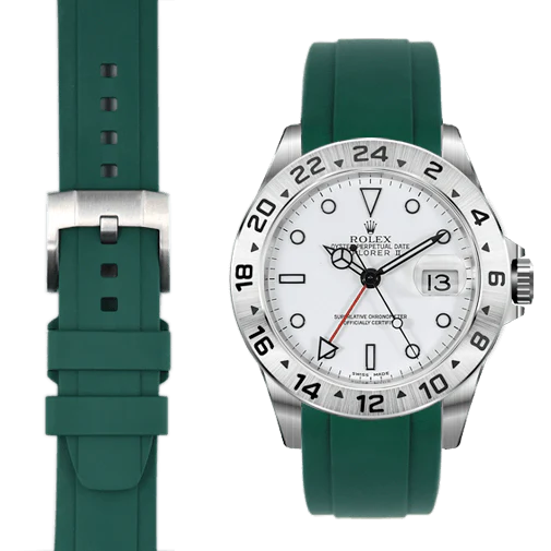 Curved End Rubber Strap for Rolex Explorer II with Tang Buckle - Image 44