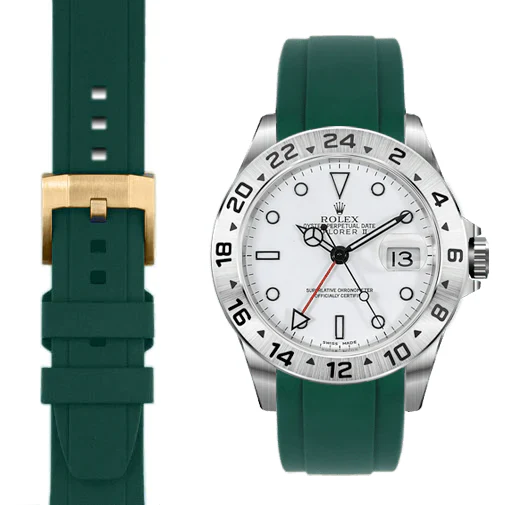 Curved End Rubber Strap for Rolex Explorer II with Tang Buckle - Image 52