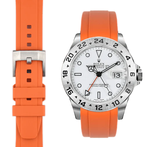 Curved End Rubber Strap for Rolex Explorer II with Tang Buckle - Image 54