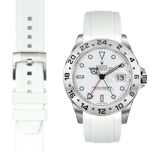 Curved End Rubber Strap for Rolex Explorer II with Tang Buckle - Image 72