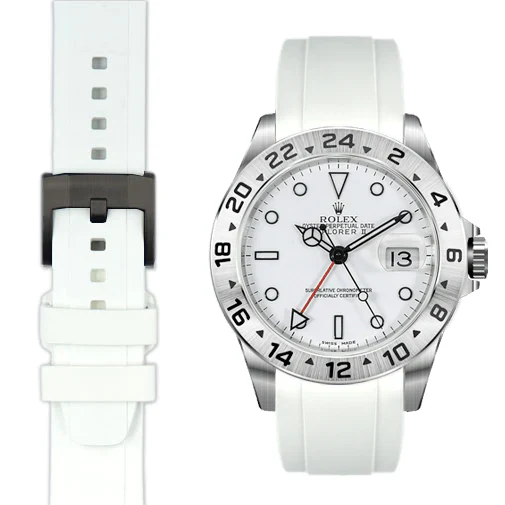 Curved End Rubber Strap for Rolex Explorer II with Tang Buckle - Image 77