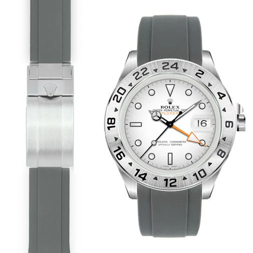 Curved End Rubber Strap for Rolex Explorer II 42mm Deployant (Produced between 2011-2020) - Image 3