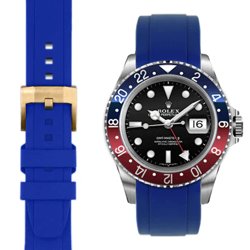 CURVED END RUBBER STRAP FOR ROLEX GMT MASTER I & II WITH TANG BUCKLE - Image 24