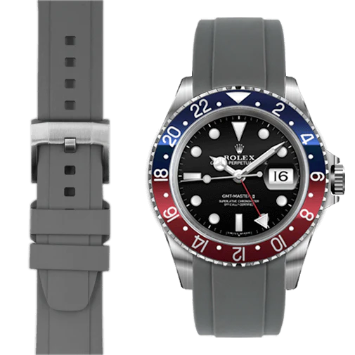 CURVED END RUBBER STRAP FOR ROLEX GMT MASTER I & II WITH TANG BUCKLE - Image 28