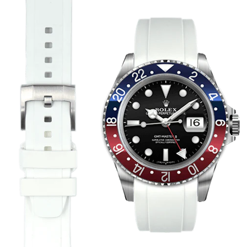 CURVED END RUBBER STRAP FOR ROLEX GMT MASTER I & II WITH TANG BUCKLE - Image 71