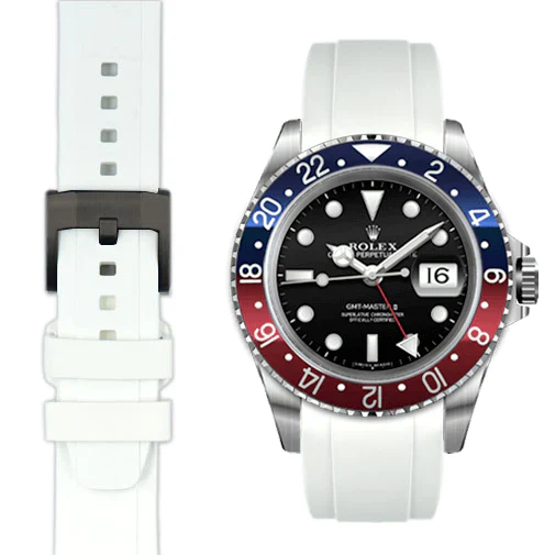 CURVED END RUBBER STRAP FOR ROLEX GMT MASTER I & II WITH TANG BUCKLE - Image 76
