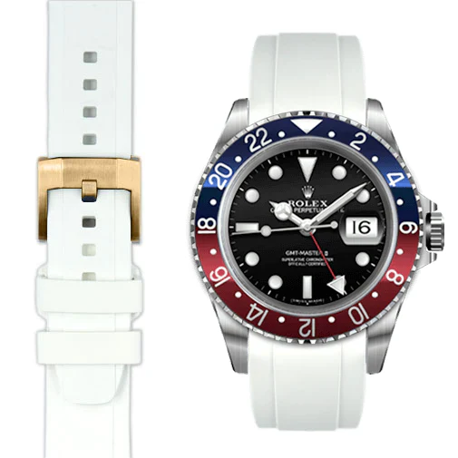 CURVED END RUBBER STRAP FOR ROLEX GMT MASTER I & II WITH TANG BUCKLE - Image 82