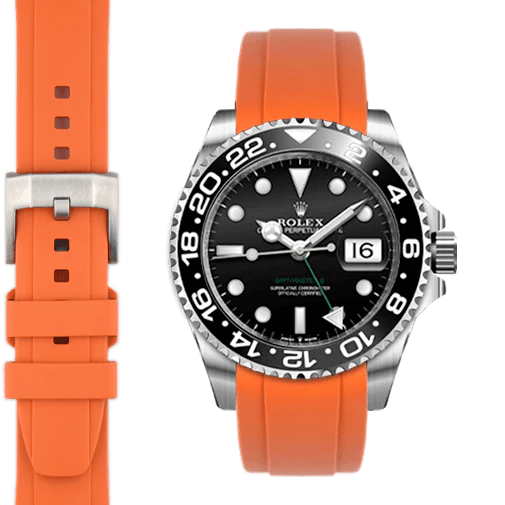Curved End Rubber Strap for Rolex GMT Master II Ceramic with Tang Buckle - Image 57