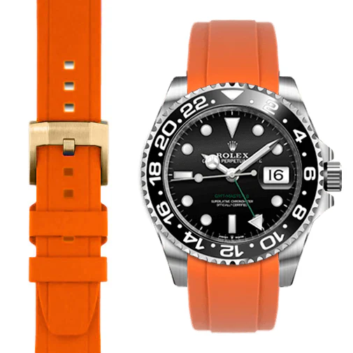 Curved End Rubber Strap for Rolex GMT Master II Ceramic with Tang Buckle - Image 66