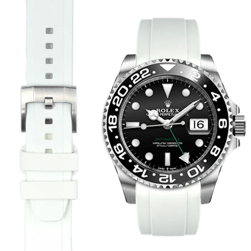 Curved End Rubber Strap for Rolex GMT Master II Ceramic with Tang Buckle - Image 71