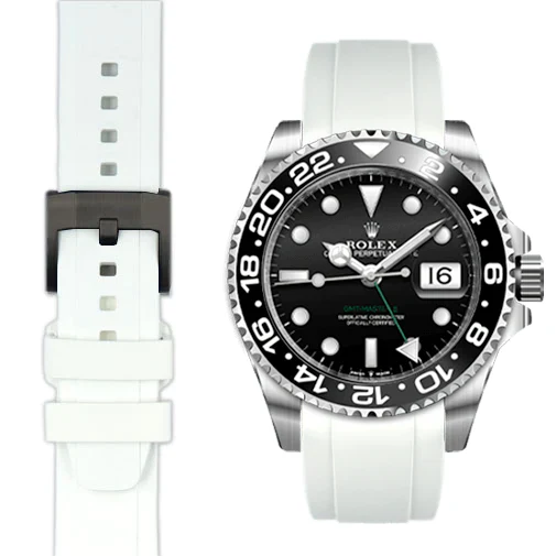 Curved End Rubber Strap for Rolex GMT Master II Ceramic with Tang Buckle - Image 76