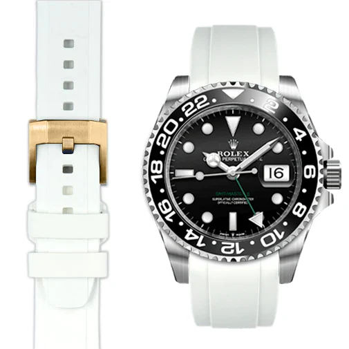 Curved End Rubber Strap for Rolex GMT Master II Ceramic with Tang Buckle - Image 82