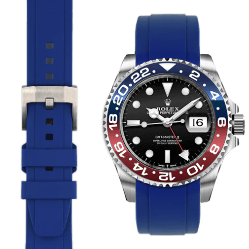 Curved End Rubber Strap for Rolex GMT Ceramic Jubilee with Tang Buckle - Image 15